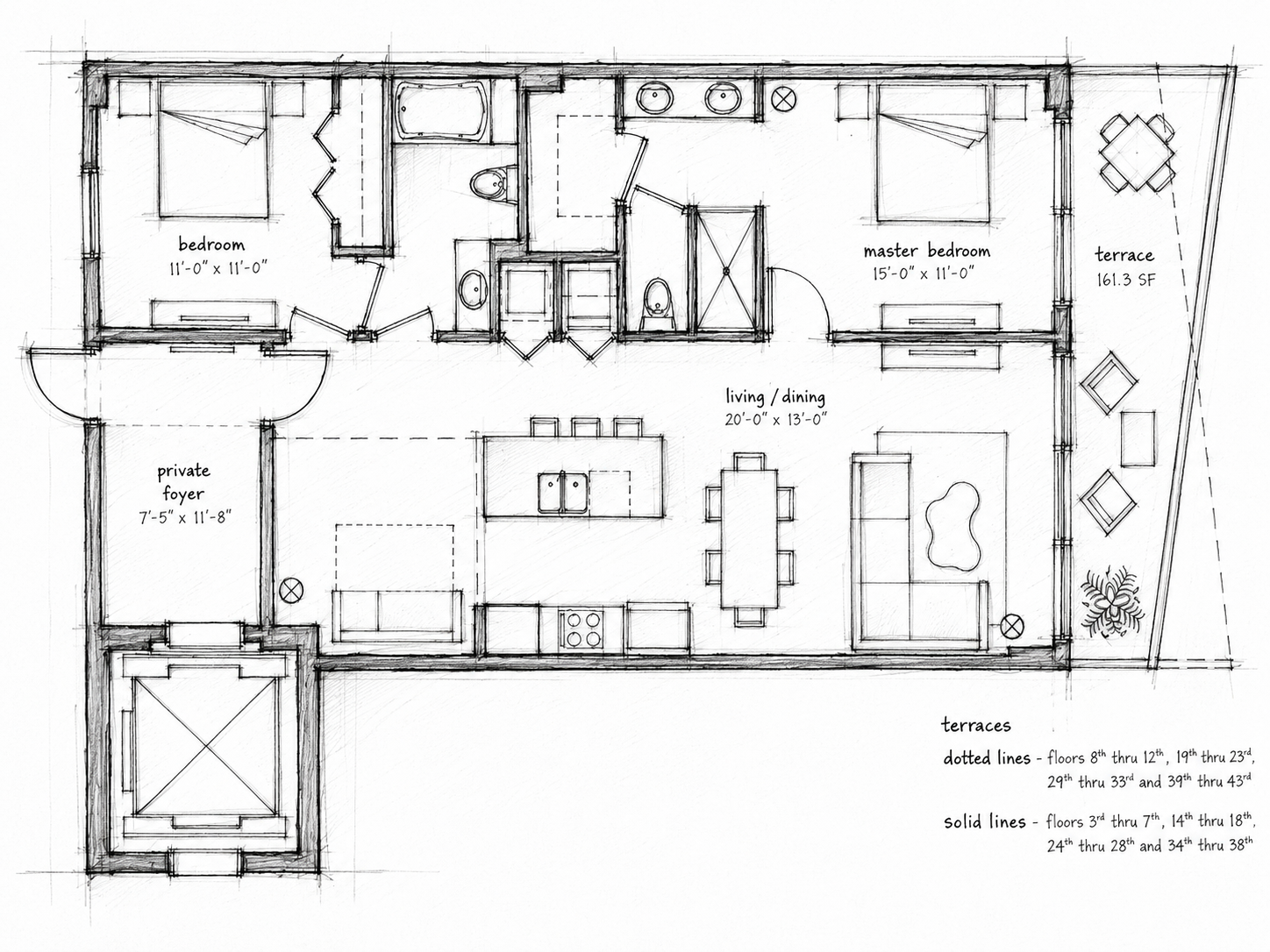 Icon Bay Residence 3105 floor plan