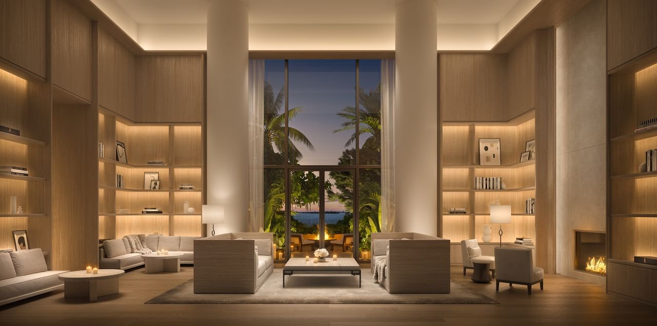 Library lounge at EDITION Residences Miami Edgewater (artist's rendering)