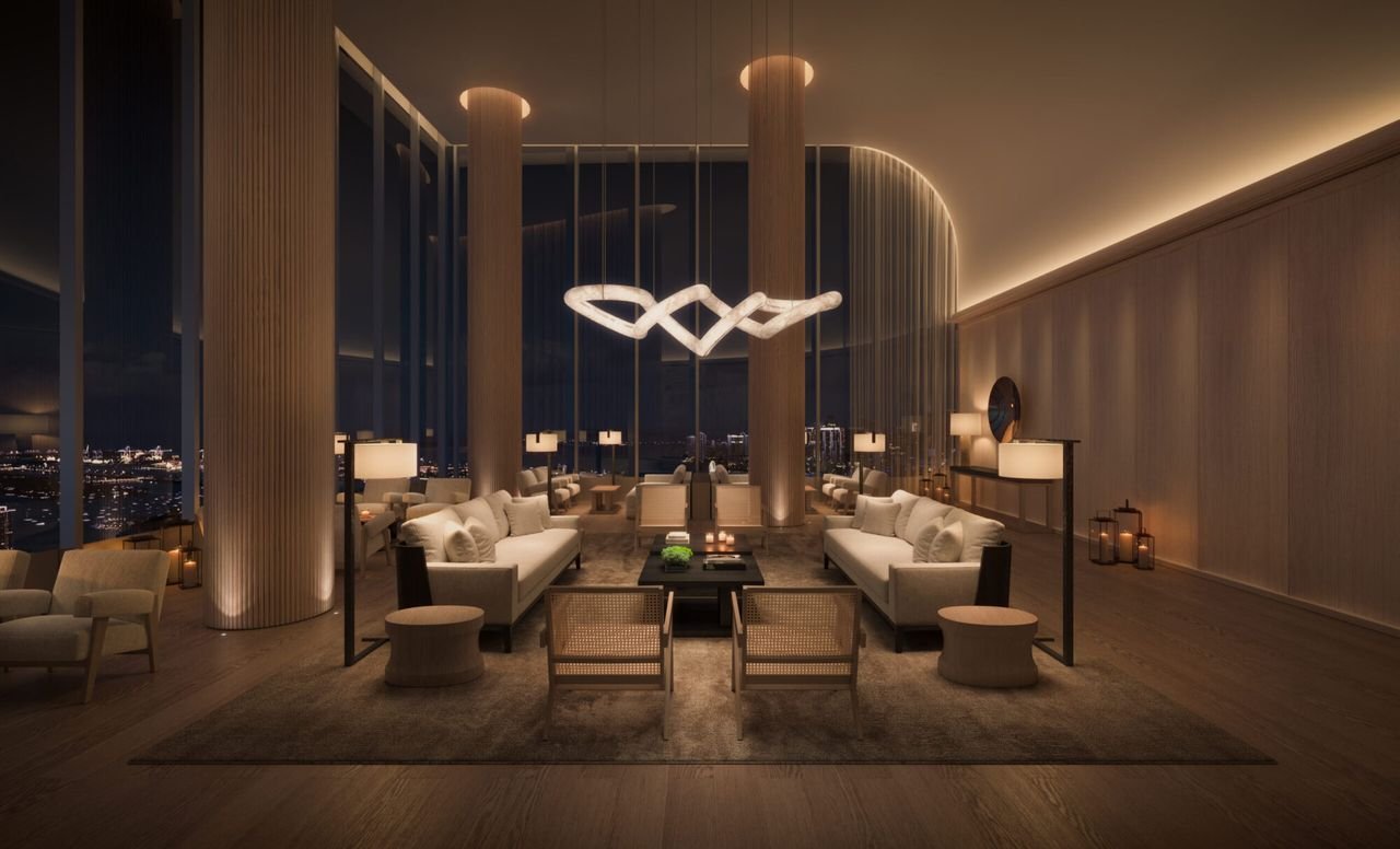 Social lounge at EDITION Residences Miami Edgewater (artist's rendering)