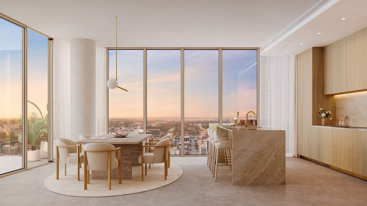 The Cove Residences — custom kitchen with Calacatta Gold finishes (artist's rendering)