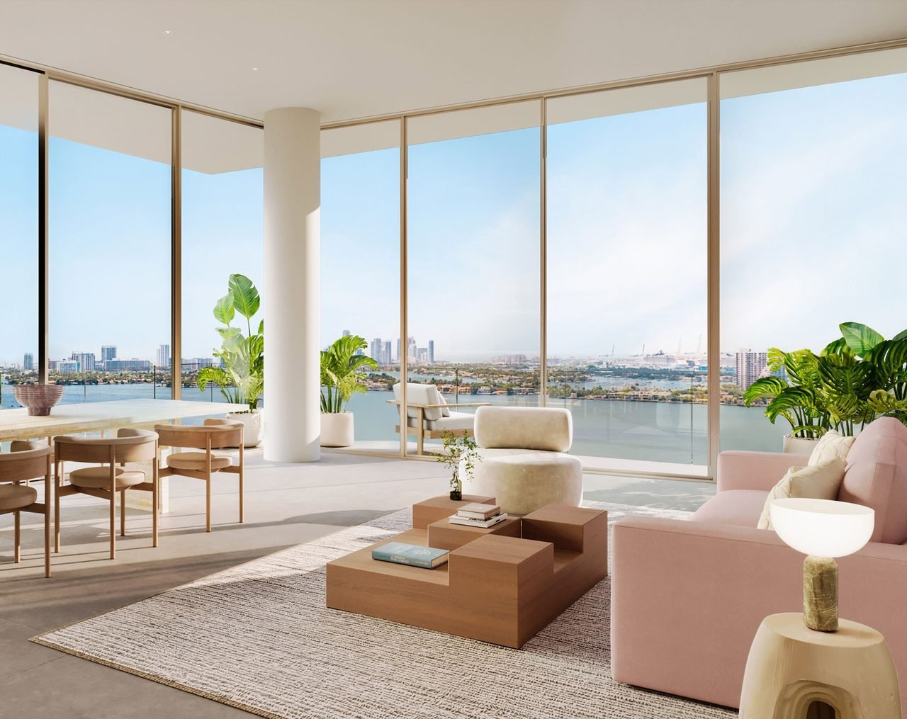 The Cove Residences — living room interior (artist's rendering)