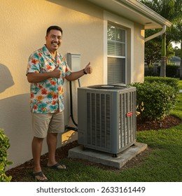 A happy Florida homeowner smiling in front of their house, symbolizing the positive impact of the Florida insurance reforms.
