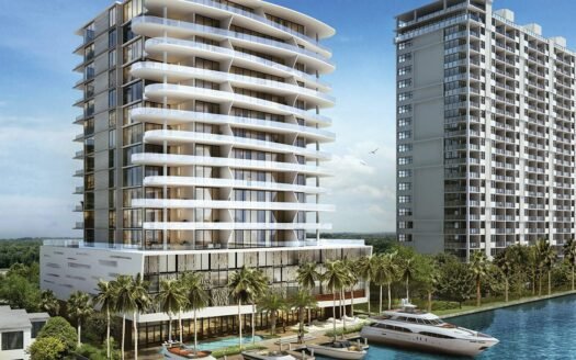 Modern waterfront luxury residential buildings