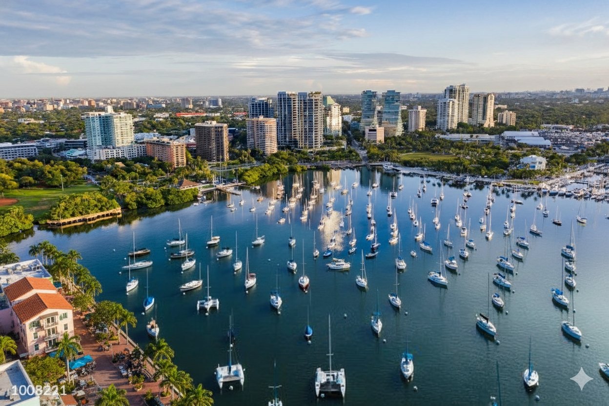 Coconut Grove village walkability with tree-lined streets and outdoor dining