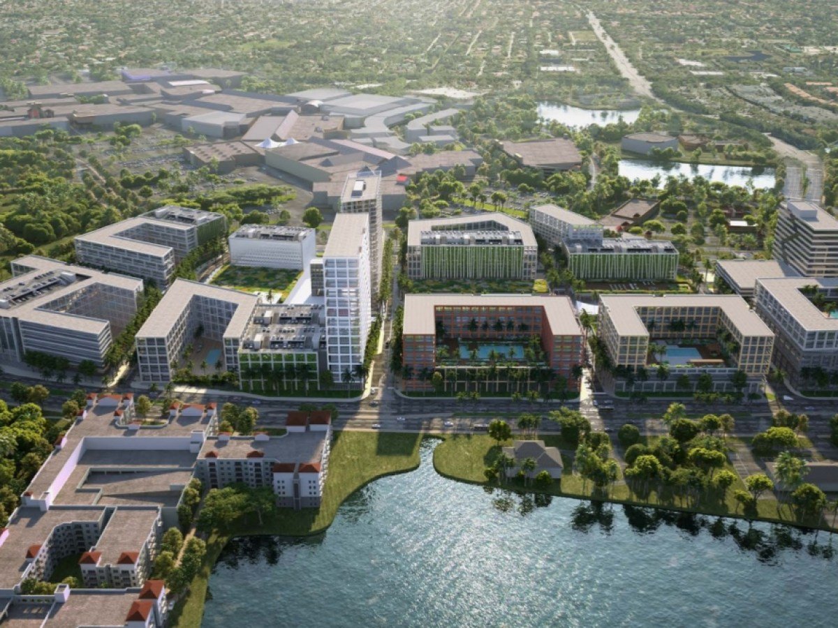 An aerial view of the new Sunrise mini-city