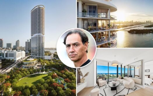 High-rise building and luxury interior views in Miami, South Florida, USA, showcasing modern architecture and city skyline.