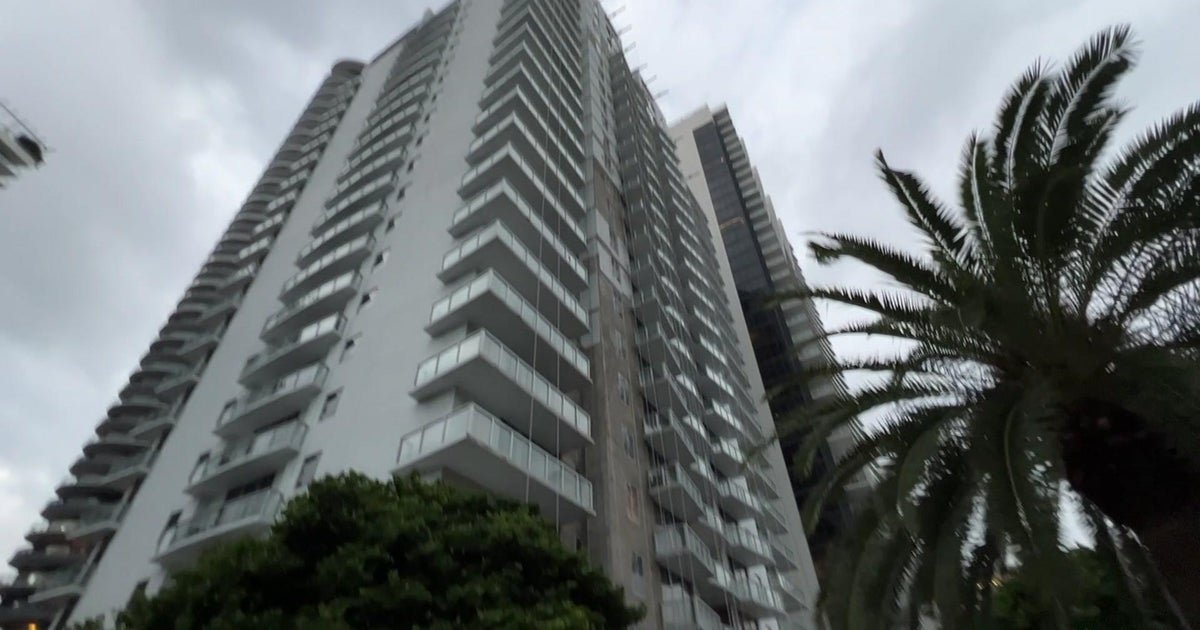 Image of a Miami condo building with a palm tree in the foreground
