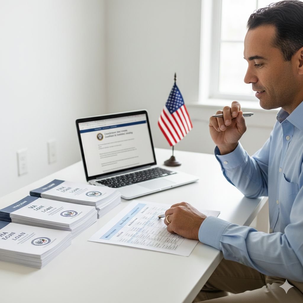 Mortgage loan types comparison showing government-backed FHA VA USDA loans versus conventional financing options