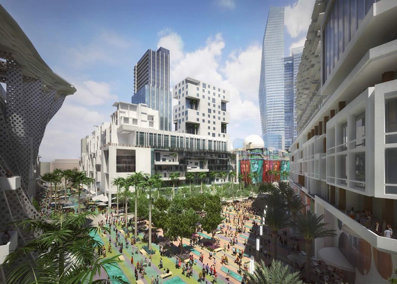 Miami Worldcenter master plan or retail corridor rendering